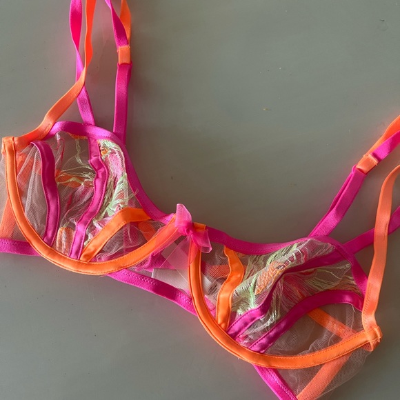 For Love And Lemons Other - For love and lemons neon embroidered bra
